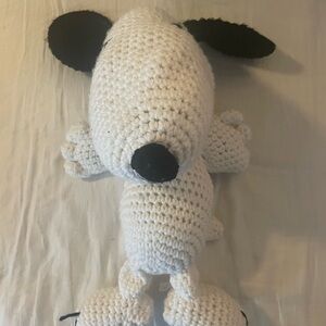 Charming Crochet Dog Toy in Black and White